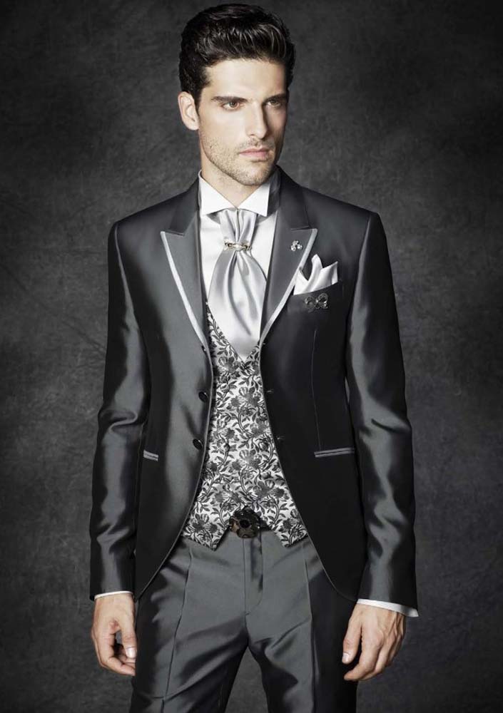 Black Italian Slim Fit Groom Suit by BespokeDailyShop.com