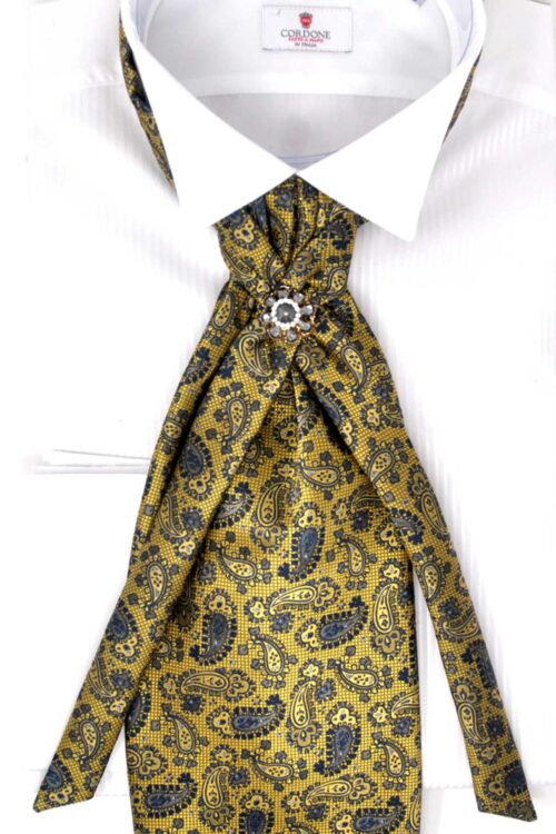 Wedding Cravat tie Gold Black