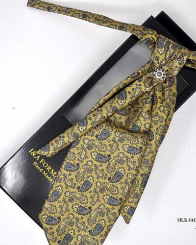 Wedding Cravat tie Gold Black